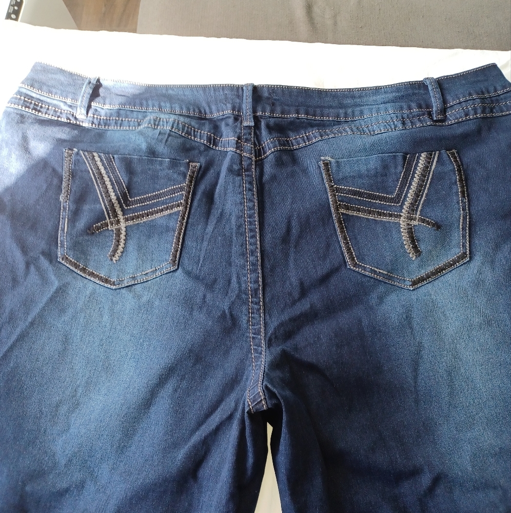 NWT Ashley Stewart Jeans Size 28 with Embroidery